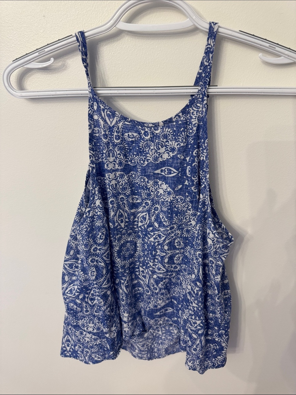 Blue Paisley Racerback Tank Top - Women's Lightweight Summer Layer Gap